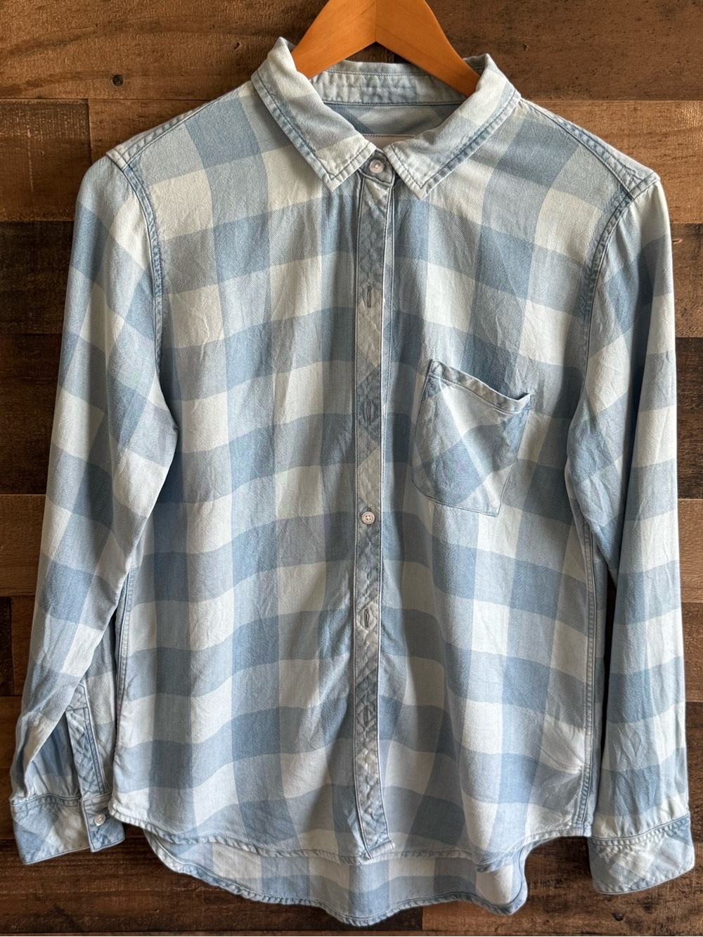 Rails Hunter Cascade Light Blue Check Cotton Button-Up Shirt